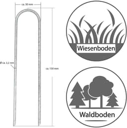 Grondankers Staal - Haringen Bodemanker - Tuin Vastzetten - Verzinkt Weerbestendig - 100 stuks - Metaal — thumbnail 4