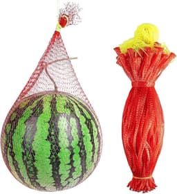 Fruitnetzakken - Watermeloen netten - Fruit beschermen - Met trekkoord - 45 cm - Rood — thumbnail 1