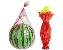 Fruitnetzakken - Watermeloen netten - Fruit beschermen - Met trekkoord - 45 cm - Rood