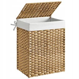 Songmics - Wasmand - Handgeweven Rattan - 90L - Organizer met Deksel — thumbnail 1