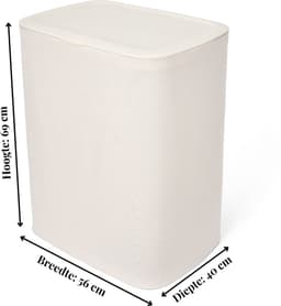 Trendy Meije® Wasmand met Deksel - Licht Beige - 90 Liter - Wassorteerder 2 Vakken - Opvouwbare Wasbox met Uitneembare Waszakken — thumbnail 3