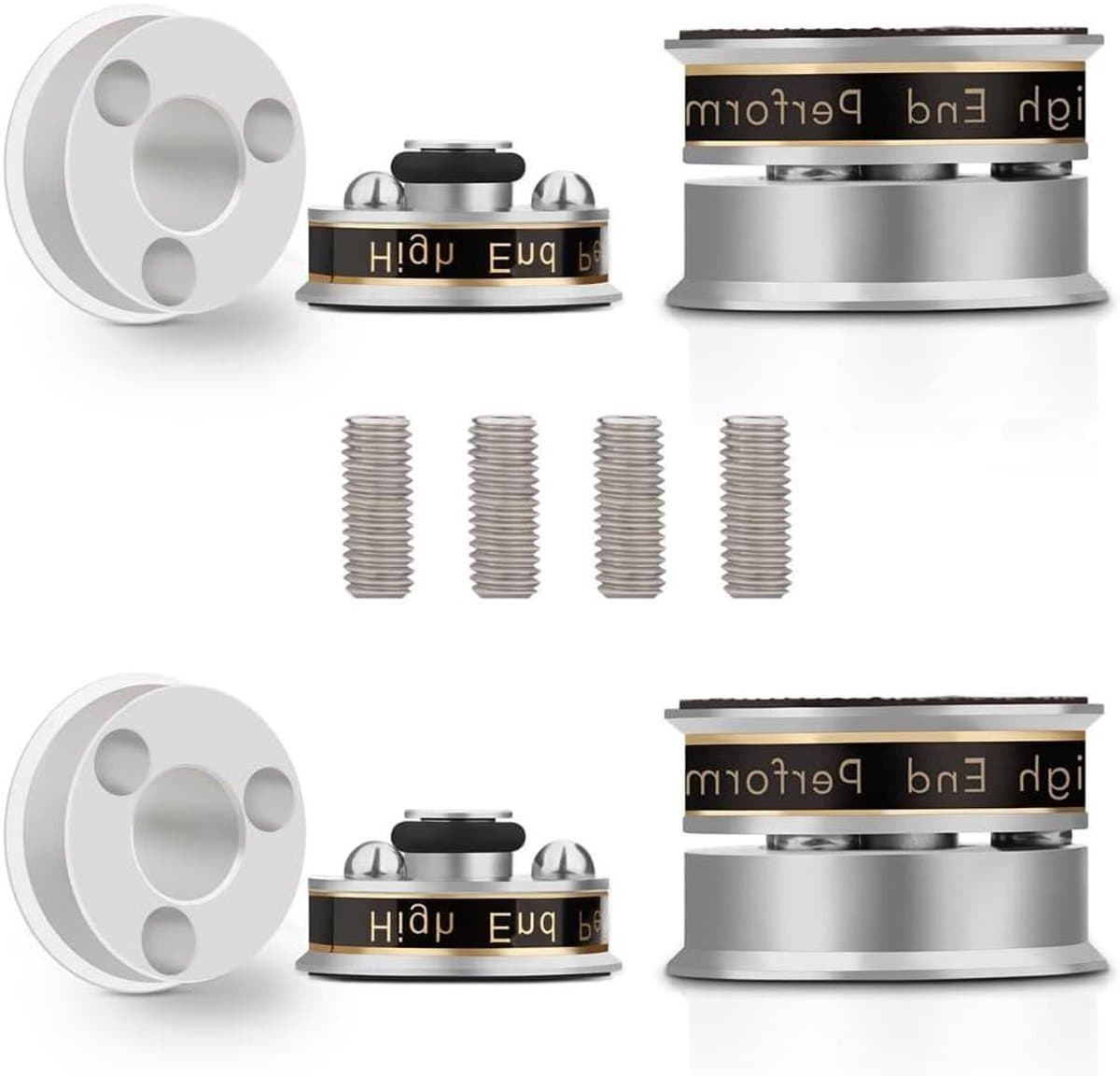 Luidspreker Voetjes - Trillingsdempers - Audio Verbetering - Anti-Vibratie Ontwerp - 11.5 x 11 x 3.5 cm - Zilver — afbeelding 1