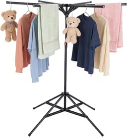 Vouwbare Droogrek met 6 Armen, Hoogte Verstelbaar van 120-170 cm, Ideaal voor Binnen en Buiten Gebruik, Perfect voor Balkon en Wasdroger — thumbnail 1