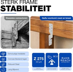 Gordinganker Universeel - Sparanker Steunanker - Houtverbindingen Maken - Schuine Vorm - 170 x 35 mm - Verzinkt — thumbnail 4