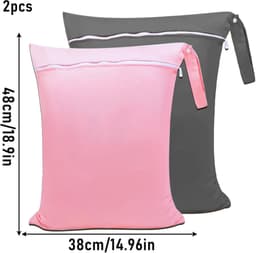 Dailygoods- Waszak Groot - 2 Stuks - Waterdicht - Opvouwbaar - Lichtgewicht - Oxford Stof - Voor Reis/Gym - Waszakje — thumbnail 4