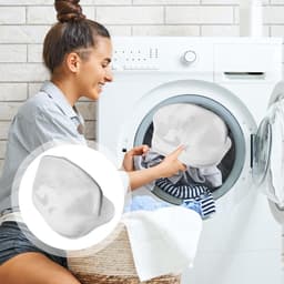Set van 2 Waszakken voor Schoenen, Herbruikbare Mesh Waszakken voor de Wasmachine, Ideaal voor Sportschoenen en Kleding, Diepe Reiniging 24x24x40 cm Grijs — thumbnail 3