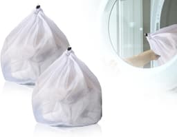 ZEYNOMAX- Wasnet Set van 2 - 30 x 40 cm - Herbruikbaar - Dichte Mesh - Met Koordsluiting - Bescherming voor Kleding - Waszak — thumbnail 1