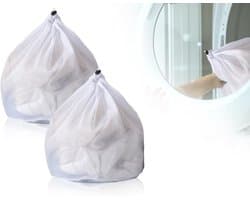 ZEYNOMAX- Wasnet Set van 2 - 30 x 40 cm - Herbruikbaar - Dichte Mesh - Met Koordsluiting - Bescherming voor Kleding - Waszak