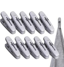 Wasspelden - Kledingklemmen - Was Drogen - Winddicht Antislip - 10 Stuks - Grijs — thumbnail 1