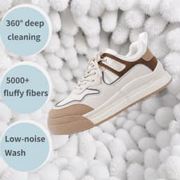 BOTC Schoenen Waszak Set - 2 Stuks - Herbruikbare Waszak voor Schoenen – 360° Diepe Reiniging met Microvezel - Beschermende Schoenen Waszak voor Wasmachine en Droger - Beige en zwart — thumbnail 5