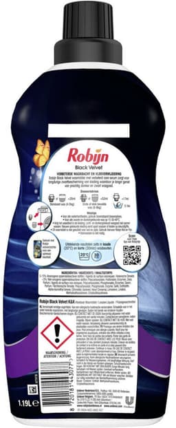 Robijn - Klein & Krachtig Wasmiddel Black Velvet 34 Wasbeurten - 4 x 1,19 liter - Voordeelverpakking — thumbnail 5
