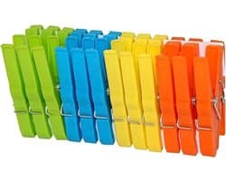 Wasknijpers rendier - Kledingklemmen - Droogkleding ophangen - Stevig kunststof - 12 stuks - Meerkleurig