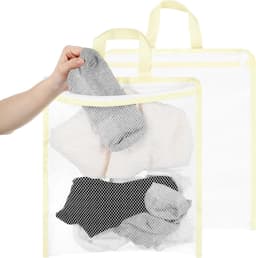 Hanging Waszakken Set van 2 - Kleine Mesh Waszakken voor Kleding, Delicate Lingerie en Sokken met Rits, 13 x 29 cm voor de Wasmachine — thumbnail 1