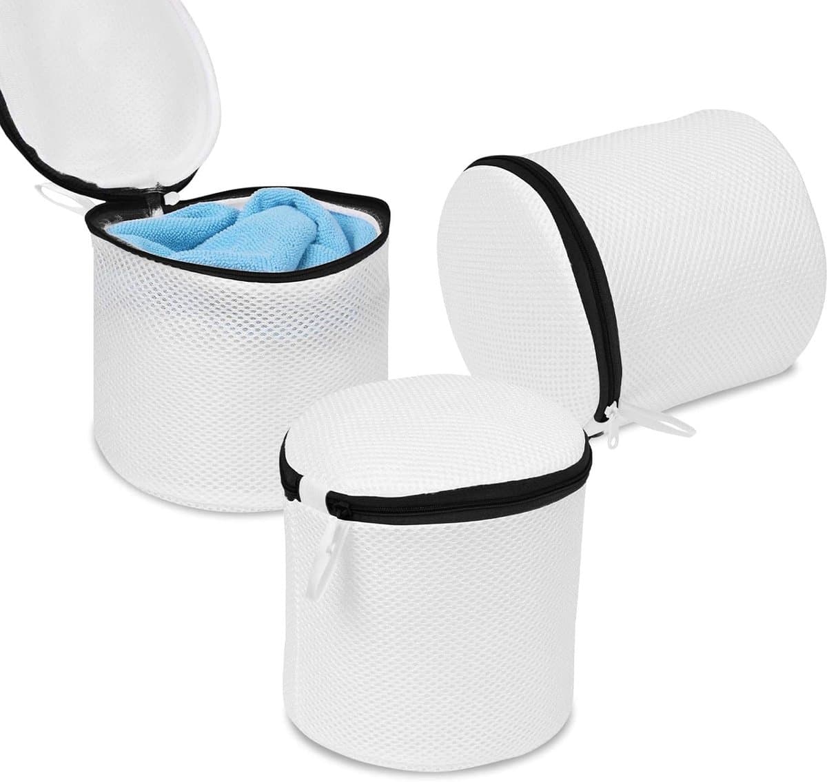 BH-waszak, wasnet voor wasmachine, waszak van netstof, herbruikbare waszak met ritssluiting voor beha's, kleding, sokken, babykleding enz., set van 3, zwart — afbeelding 1