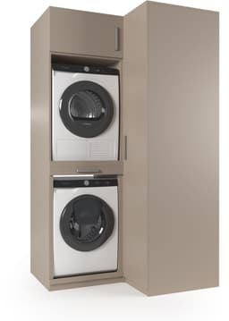 Wasophoogte® Wasmachine Kast Madrid - Wasmachine verhoger - Wasmachine ombouw - 700(D)*1365(B)*2350(H) mm - Zwart — thumbnail 1