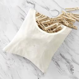 Wasknijpertas Organizer - Kledinghanger Tas - Wasknijpers Opbergen - Waterdicht en Slijtvast - 28x32cm - Beige — thumbnail 2