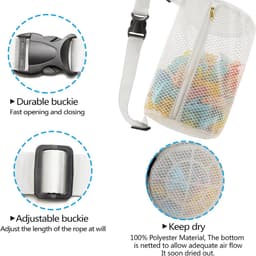 Wasknijper Tas - Kledinghanger Organizer - Kleding Laten Drogen - Ademende Stof - Grote Opening - Grijs — thumbnail 2