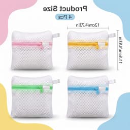 Duurzame mini-waszakken voor sokken en ondergoed, 6 stuks, honingraatstructuur, ideaal voor delicate was — thumbnail 4