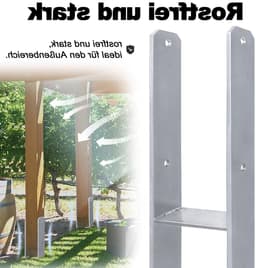 2 Stuks H-Paaldrager H-Anker Set in RVS met Coating voor Buiten, 101 x 600 mm, 5 mm Dikte, Duurzaam en Weerbestendig — thumbnail 2
