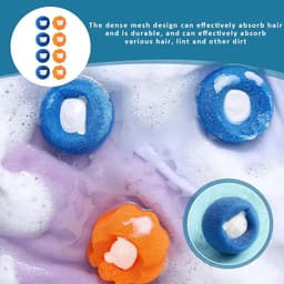 8 stuks anti-haren ballen, wasmachine, anti-haren wasmachine, vanger, herbruikbare epilator voor dieren (oranje + blauw) — thumbnail 5