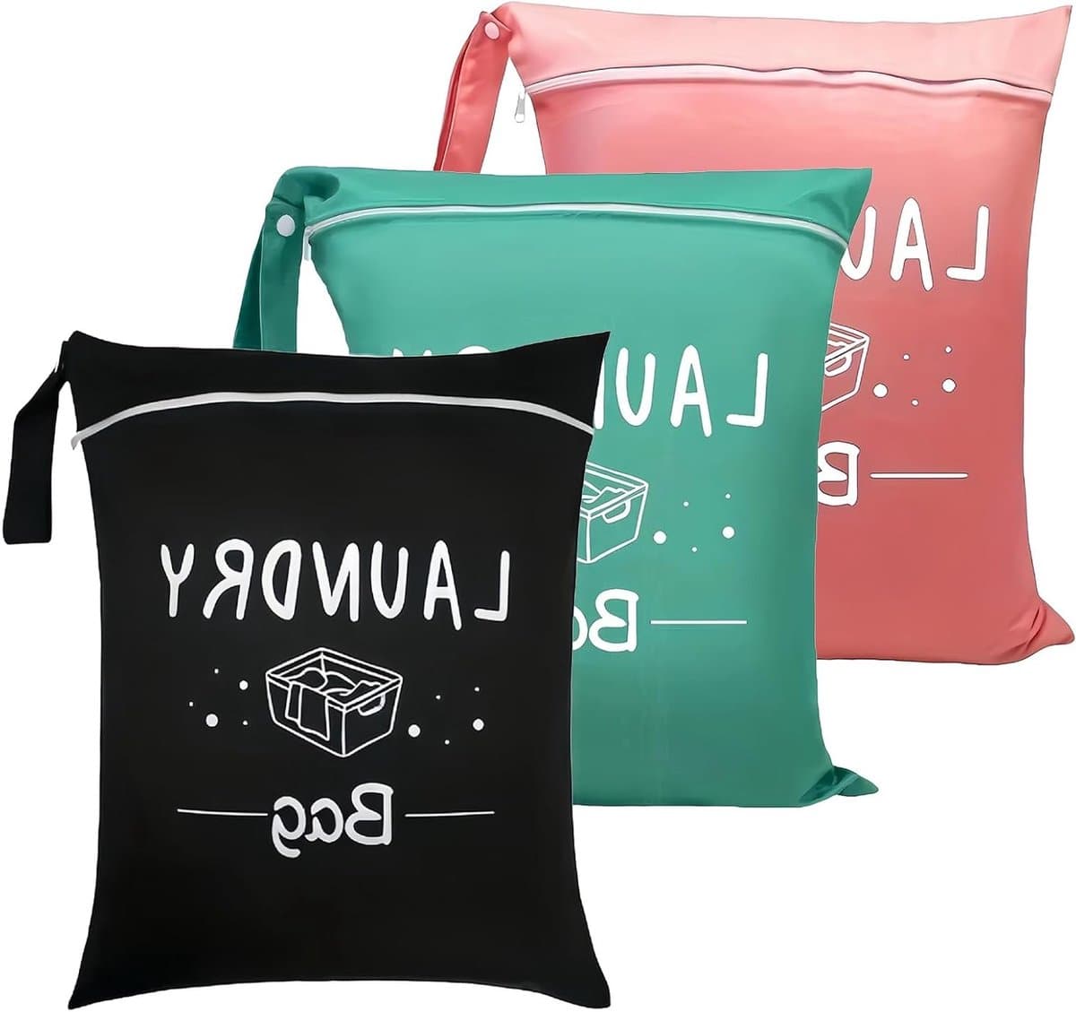 Reiswaszakken Set van 3, 38x48cm, Ideaal voor Vuil Wasgoed, Sport, Zwemmen en Yoga — afbeelding 1