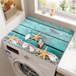 Wasmachine Droger Topmat - Apparaat Beschermhoes - Apparaten Beschermen - Snel Absorberend Sneldrogend - 40 x 60 cm - Houten Plank — thumbnail 1