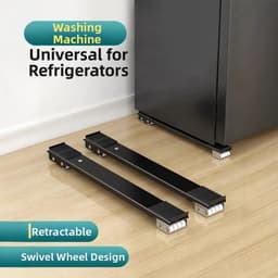 Wasmachine Onderstel - Verrijdbaar Onderstel Verhoger - Apparaten Verplaatsen - 24 Zwenkwielen - 465-72 cm - Zwart — thumbnail 4