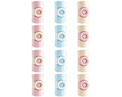 12 Stuks - Stevige Dekbedklemmen - Dekbedovertrekclips - 2,5 × 2,5 × 4,4 cm - Dekbedknijpers - Dekbed Clips - ABS - Voorkomt verschuiven dekbedovertrek - Roze, blauw, wit