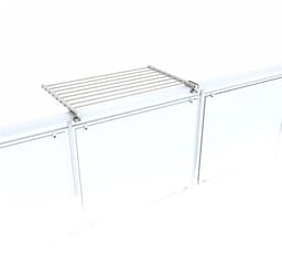 Allecto - Balkon droogrek - Opklapbaar en duurzaam - Wit - Kleding droogrek - Perfect voor terras en balkon - Roestvrij staal en aluminium — thumbnail 4