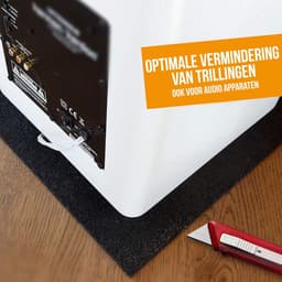Anti Trillingsmat - Rubberen Mat - Apparaten Dempen - Geluiddempend Materiaal - 60 x 60 CM - Zwart — thumbnail 3