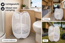 HEM Pop-up Wasmand 64 Liter – Opvouwbare Laundry Basket – Inklapbare Wasbox met Mesh – Wit – Inclusief HEM Microvezeldoekje — thumbnail 4