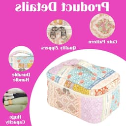 Set van 3 Bloemige Cosmetica Tassen voor Dames - Draagbare Waszakken voor Dagelijks Gebruik en Reizen, Elegant en Praktisch — thumbnail 5