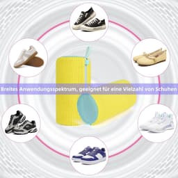 Dailygoody - Set van 2 schoenwaszakken - 360° reiniging - Schokabsorberend en geluidsreducerend - Geel - Herbruikbare waszakken - Geschikt voor wasmac. — thumbnail 3