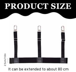 Dailygoods- Overhemdhouders - 2 Stuks - Antislip Klemmen - Verstelbaar tot 80 cm - Uniseks - Hoogwaardige Nylon/Legering - Zwart - Hemdklemmen — thumbnail 4