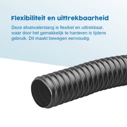 ProPlus Afvalwaterslang - 10 m - Afwatering - Temperatuurbestendig - Flexibel en Uittrekbaar - ø 40 mm - Voor het Geleiden van Afvalwater vanuit caravans/campers, vijvers en zwembaden - Afvoerkanaal - Zwart — thumbnail 4