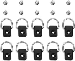 10 stuks zwarte ringen voor vissen - licht kanoën kajak vis D-ring - met M6-schroeven - voor Bungee Boot accessoires — thumbnail 1
