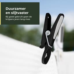 Gandria Wasknijpers 24 Stuks - Kunststof Wasknijpers - Set van 24 Plastic Knijpers - Wasrek Knijpers 10 Kg - Zwart/Wit en Wit/Zwart — thumbnail 4