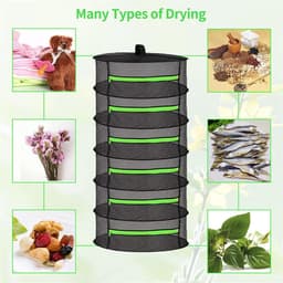 Droognet opvouwbaar - Droognet voor planten met groene ritsen - 6 laags hangende planten droge planten net - ademend droge planten Net met ritssluitingen - opvouwbaar Hangende droge planten Net — thumbnail 5