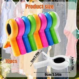 Grote Kleurige Plastic Wasknijpers 10 Stuks – Sterke Antislip Clips voor Strandhanddoek, Kleding en Balkongebruik — thumbnail 4