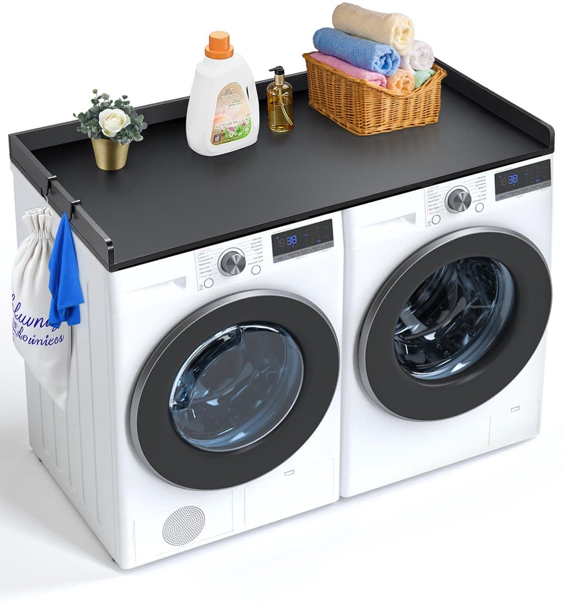 VEVOR werkblad voor wasmachine droger hout 1370x700x69mm zwart — afbeelding 1