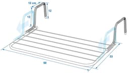 Pro Plus Wasrek - inklapbaar - droogrek 3 meter - camper/ balkon - 50x33x6 cm — thumbnail 5
