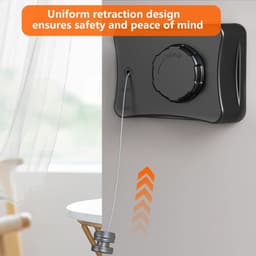 Uitbreidbare Waslijn - 5.1m Inklapbare Waslijn - Verstelbare Waslijn - Voor Binnen & Buiten Montagemogelijkheden - Droog Kleding Hangend — thumbnail 2