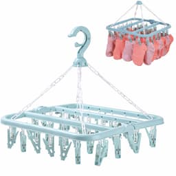 Sokkendroger - 32 Knijpers - Sokken Hanger - Sokken Droger - Beha's - bh's - Ondergoed - Wasrek Sokken - Wasrek - Droogrek - Klein Wasrekje - Carrousel - Droogcarrousel - Washanger - Sokkendroogrek - Kleerhanger voor Sokken - Windbestendig — thumbnail 2