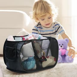 Wasmand Ruimtebesparend - Zwart - Wasmand Opvouwbaar - Opbergmand - Opbergzak - 60L - Opvouwbare Wasmand - Wasmand Zwart - Inklapbare Wasmand — thumbnail 1