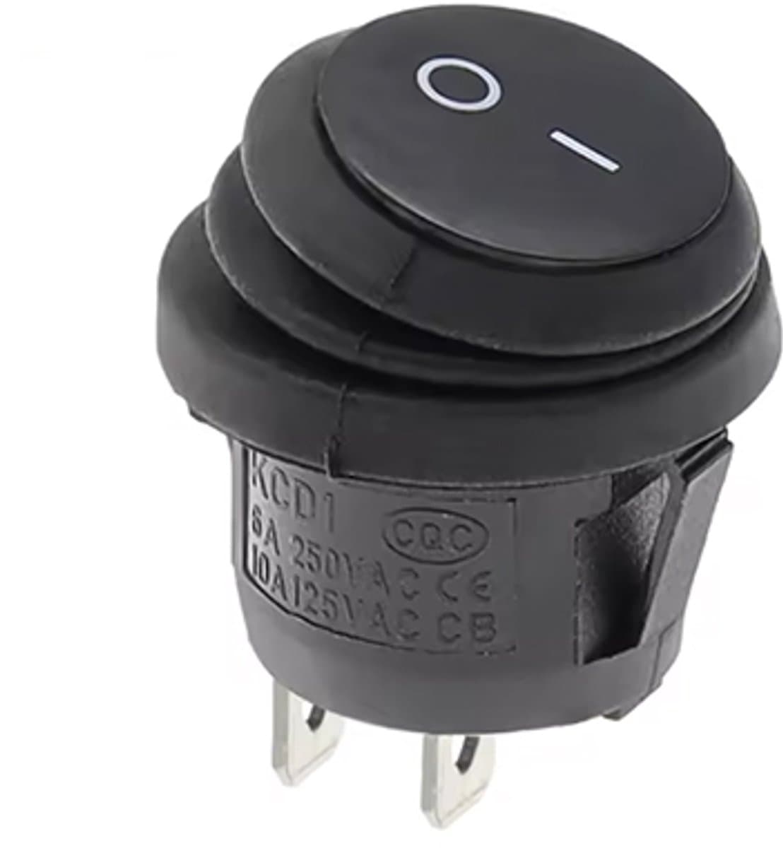 KCD1- Waterdichte ronde tuimelschakelaar 25 mm SPST 250V — afbeelding 1