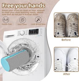 Famanu – 2-in-1 Schoenwaszak, Waszak voor Het Wassen van Schoenen in de Wasmachine met Dubbele Rits, 360°-Reiniging, Herbruikbaar, Waszakken met Verborgen Ritsen (Grijs) — thumbnail 5