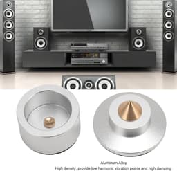 Luidspreker Isolatievoeten - Trillingsdempers - Audio Stabilisatie - Aluminiumlegering met siliconen - 4 Stuks - Zilver — thumbnail 3