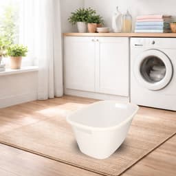Kunststof wasmand - wit - 35 liter - 60 x 40 x 25 cm - manden voor wasgoed — thumbnail 3