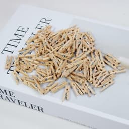 500 mini-kledingclips - Kledingclips van hout - 2,5 x 0,3 cm - Mini-fotoclips - Kleine kledingclips - Geschikt voor woondecoratie, knutselwerk, wanddecoratie, het bevestigen van foto's en als paperclip. — thumbnail 2