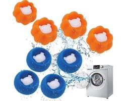 Haarverwijderaar voor Wasmachine - 8 Herbruikbare Lint Balls - Dierenharen en Pluisjes Vanger voor Wasmachine